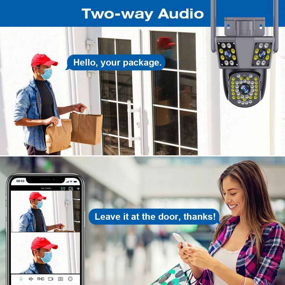 Outdoor External 6K 12MP FHD IP 3 Lens 3Screens WiFi 4K Dual Screen Auto Tracking Security PTZ Camera IPC360 26W0306