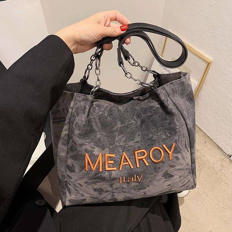 Denim Women S Large Capacity Class Commute Shoulder Tote Bag XIU LAI SI