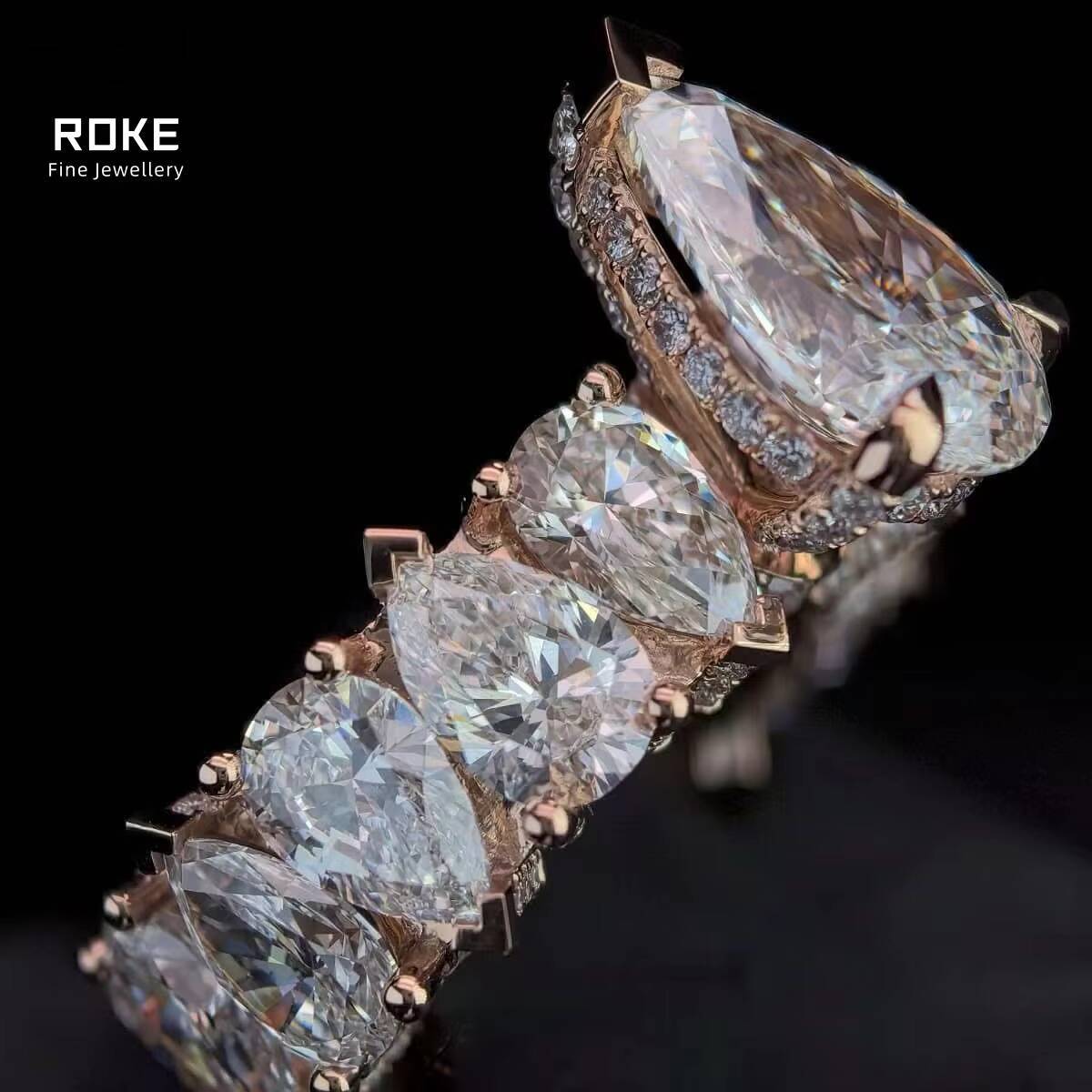 Custom Icy D Color VVS Teardrop Lab Diamond Ring 9K-18K Gold/Platinum - IGI/GIA Certified Hip Hop Engagement Jewelry