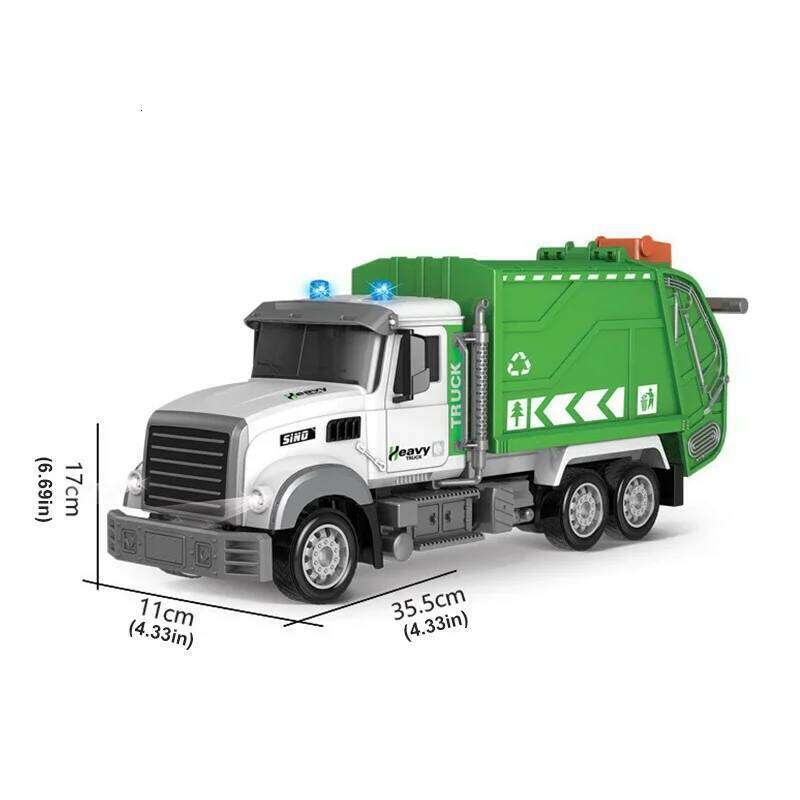 Rc Garbage Truck 1/12 Toy with Lights Scale Radio Controlled Car Sanitation Vehicle Recycling Cars Early Learning Boys Toys C260305