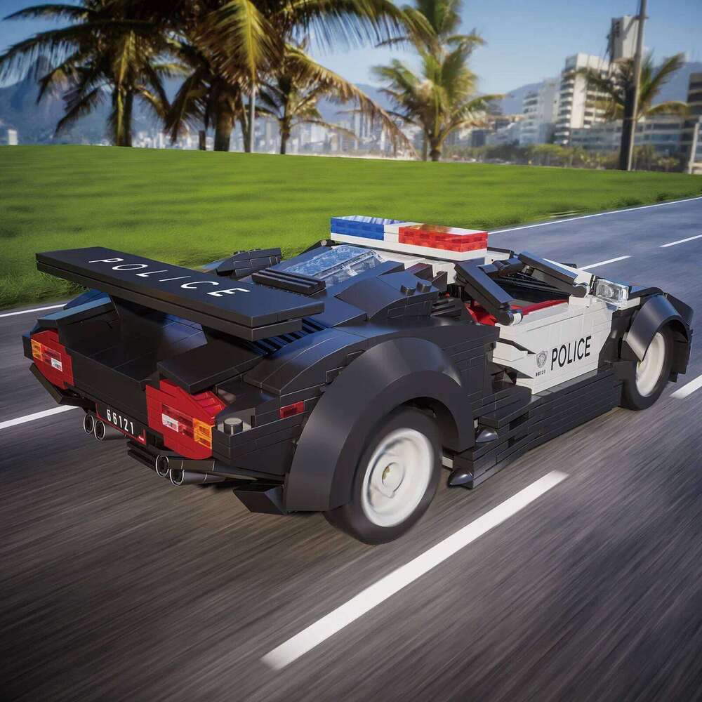 1383PCS Police Racing Building Blocks City Sports Car Model Bricks Desktop Ornaments Kids Educational Assembly Toys Gifts Z260305