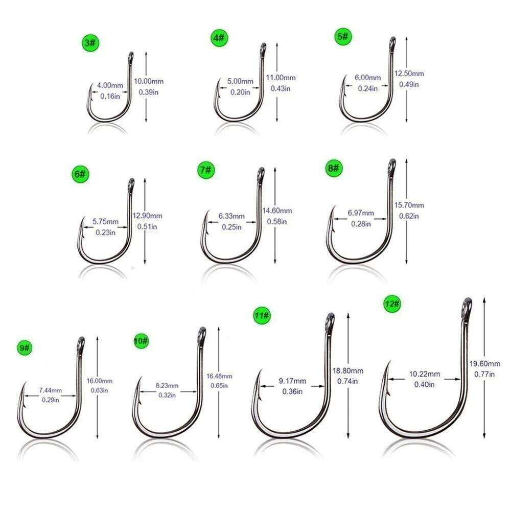 Hooks 100pcs Set High Carbon Steel Sharp Durable Barbed Fishhook Rock Fishing Equipment Gear Tackle Accessories with box S260305