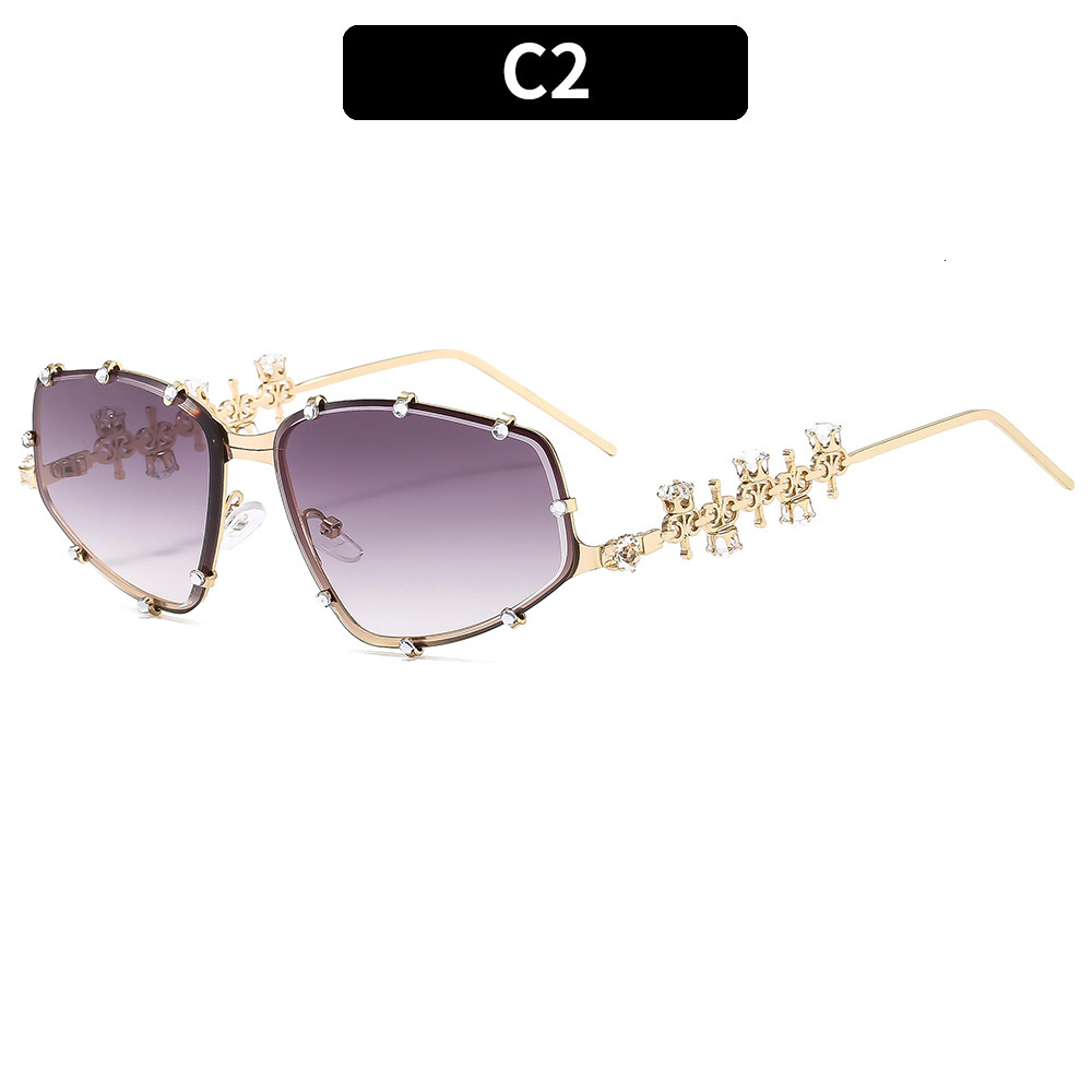 2026 New Luxury Brand Sunglasses With Future Technology Diamond Inlaid Fashion Sunglasses European And American Ins Outdoor Sports Glasses