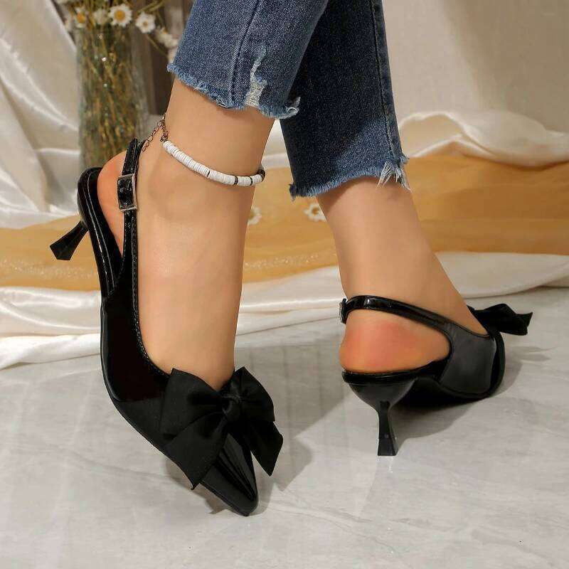 2025 Summer New Women's Fashion Bow Design High Heel Outdoor Casual Elegant Sandals