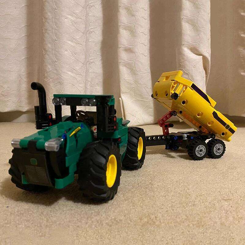 Technical John Deere 9620R 4WD Tractor Building Blocks Farmer Car Construction Vehicle Assemble Brick Toy Gift For Kid Boy Adult Z260305