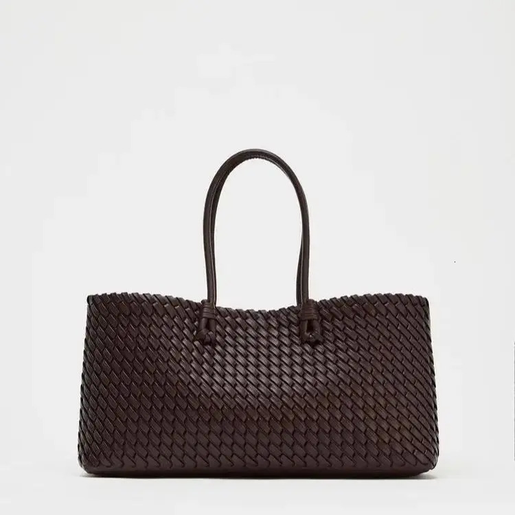 ELONGATED WOVEN SHOPPER BAG Fashionable Top Handle Tote Bag Womens Shoulder Handbags n for Everyday Style 260303