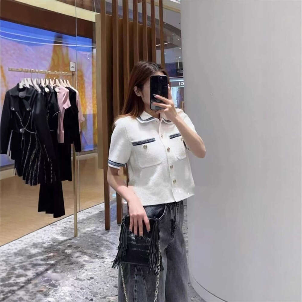 2026 Spring New French Elegant Style Small Fragrance Lapel Color-Block Knitted Cardigan Jacket + Skirt Set for Women