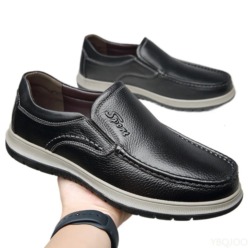 Mens High Quality Genuine Leather Loafers Handmade Men Shoes Moccasins Walking Men Flats Casual Male Work Shoes Homme Zapatos 260305