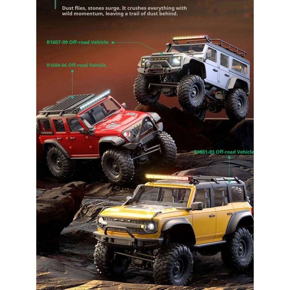 HB HuangBo RC RTR 1/16 Scale 4WD Off-Road Crawler Car Full Proportional Remote Control Electric Toy for Adults and Kids C260305