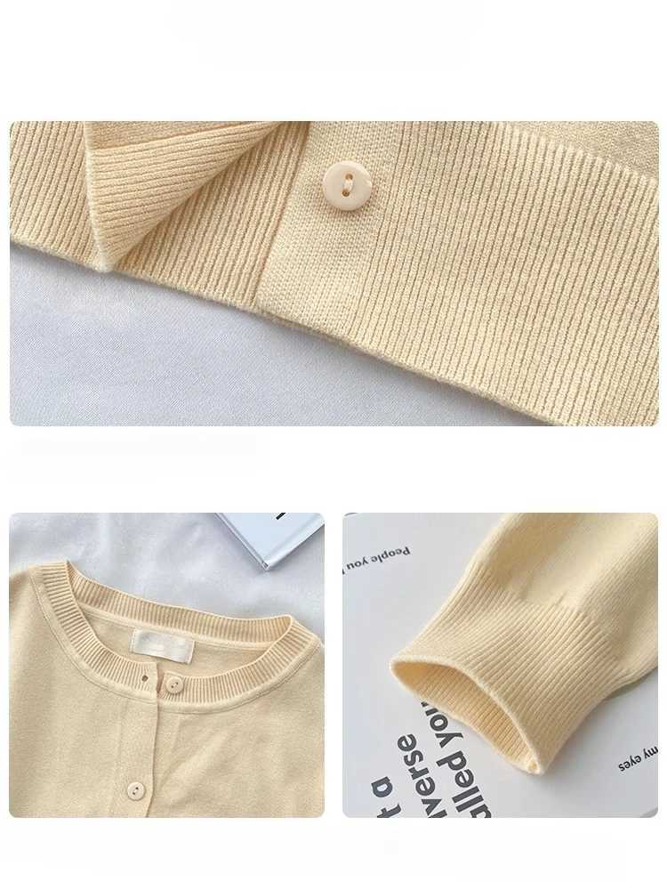 2026 Women Cardigans Sweater Casual Warm Spring Summer O-neck Long Sleeve Single Breasted Slim Fashion Korean Knitwears Tops M260306