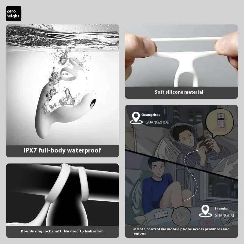 APP Remote Control Prostate Penis Massager with Pulse Electric Shock Heating Vibrations Delayed Ejaculation Ring for Adult Toys W260305