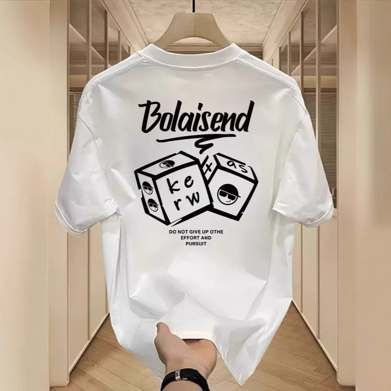European and American trendy brand short-sleeve ins pure cotton new style summer men's printed T-shirt fashionable unisex versatile crew neck T-s