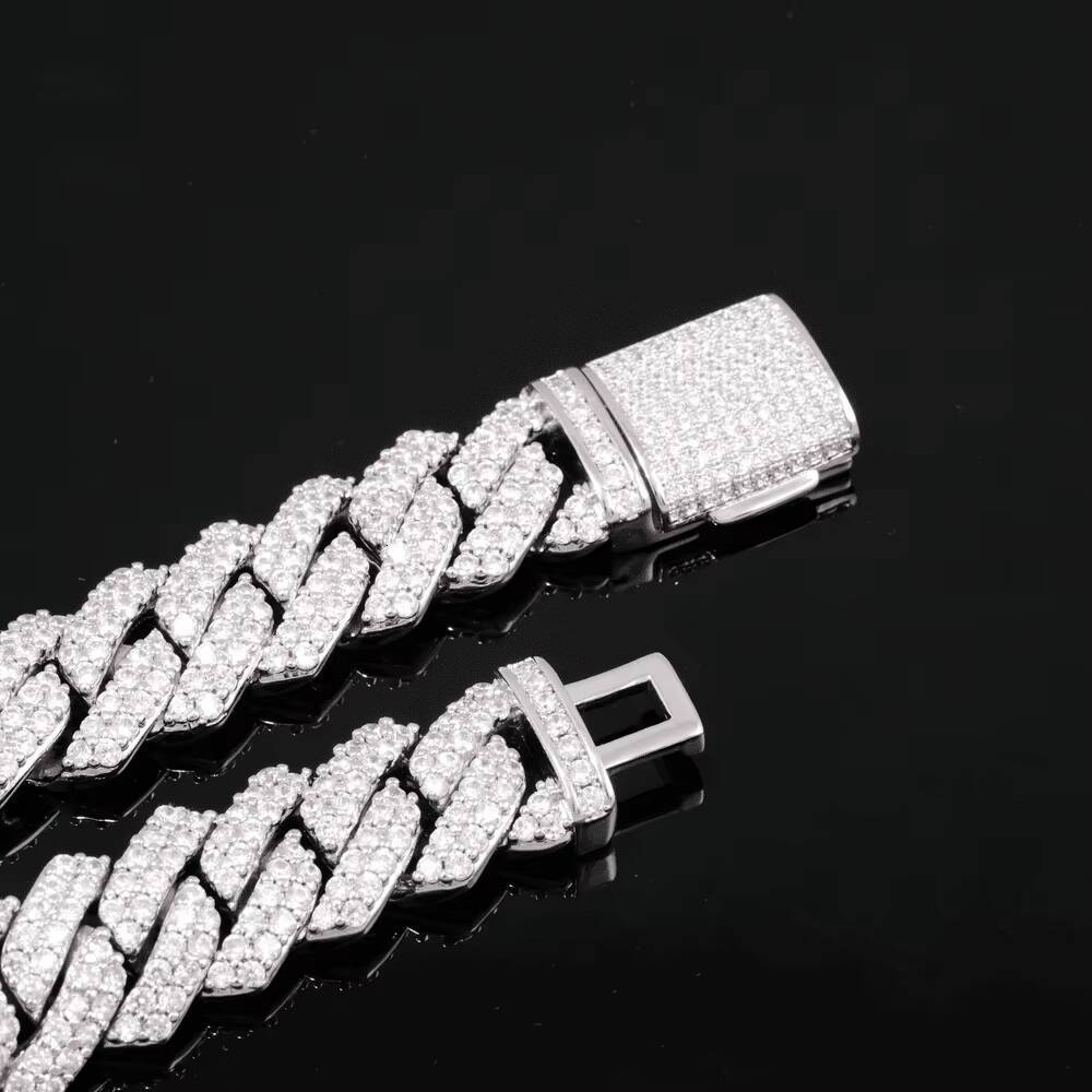 High Quality Mens Iced Out Square Moissanite Bracelet Luxury Hip Hop Punk Jewelry for Rapper Style Party Nightlife Fashion