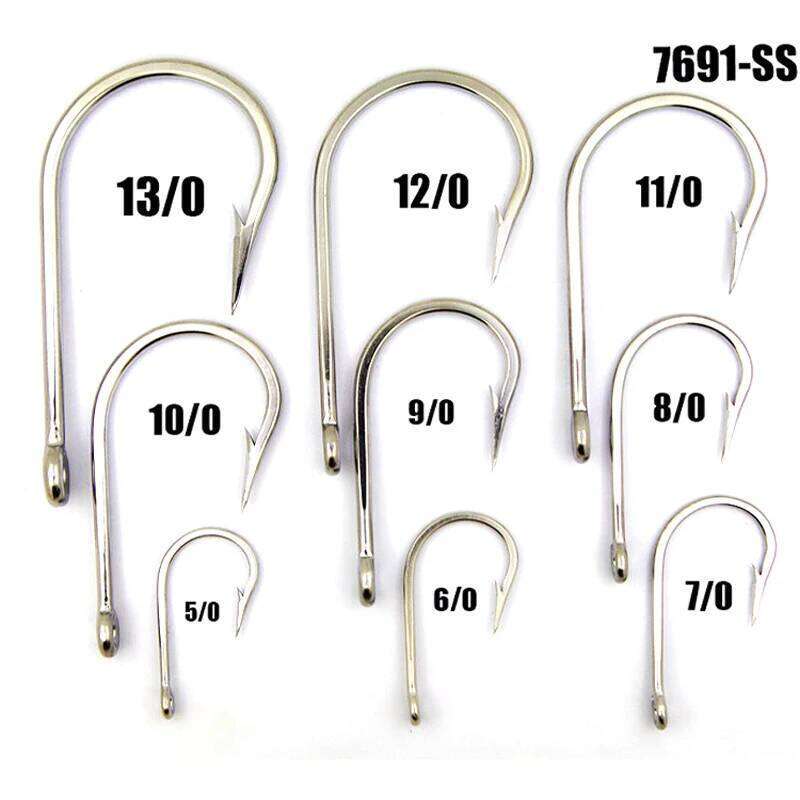 WIFREO 5/0-13/0 Stainless Steel Saltwater Hook Big Game Jigging Tuna Shark Fishing Bait Heavy Duty Fishhooks 7691 Y260305