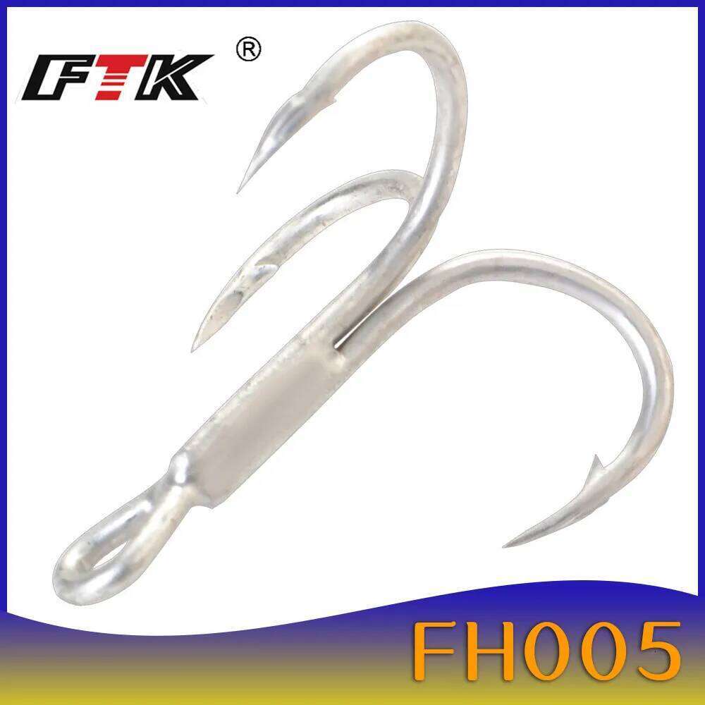 FTK Fishing Baitholder Fly Tying Treble Bass Sharp Barbed Hook Lure Holder Set Saltwater 15/20pcs Needle Fishhook 709 S260305