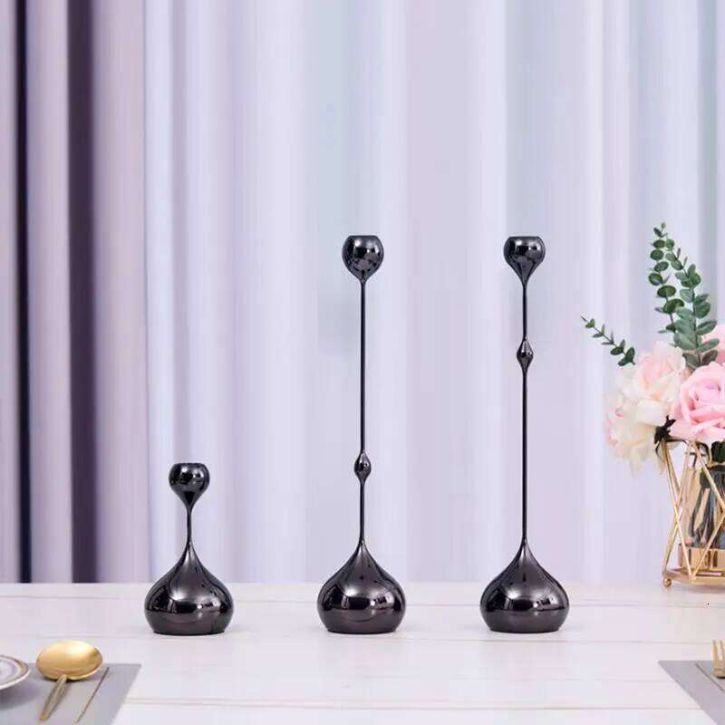 3Pcs/Set Metal Waterdrop Candle Holders Nordic Silver Candlestick Centerpiece Candelabra Living Room Ornaments Home Decore Gifts XJ260305