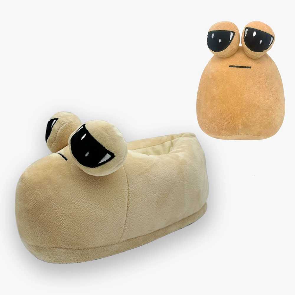 TreasuringU Sad Pou Plush Slippers with Toys New Fashion Animals Snail Fluffy House Shoes Women Men Indoor Soft Alien Slipper S260305