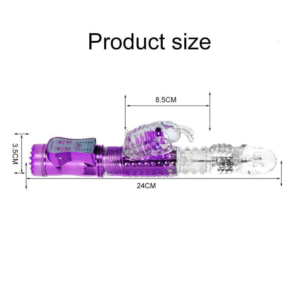 Telescopic Rotation Dildo Rabbit Vibrator G Spot Vagina Massager Clitoris Stimulator Female Masturbator Sex Toys For Women W260305