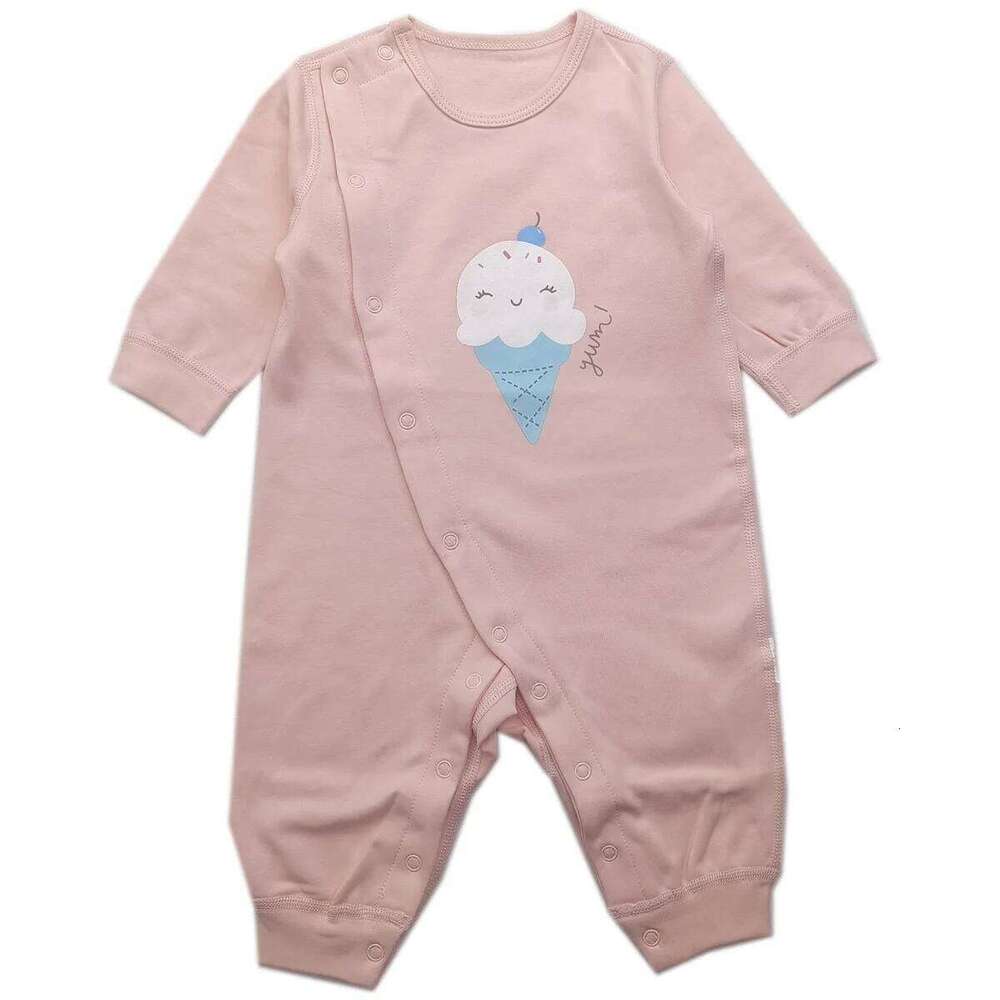 De Velvet Cotton Long Clothes Infant Children Rompers Baby Printing Cartoon Long-sleeved One-piece Crawling Suit Z260306