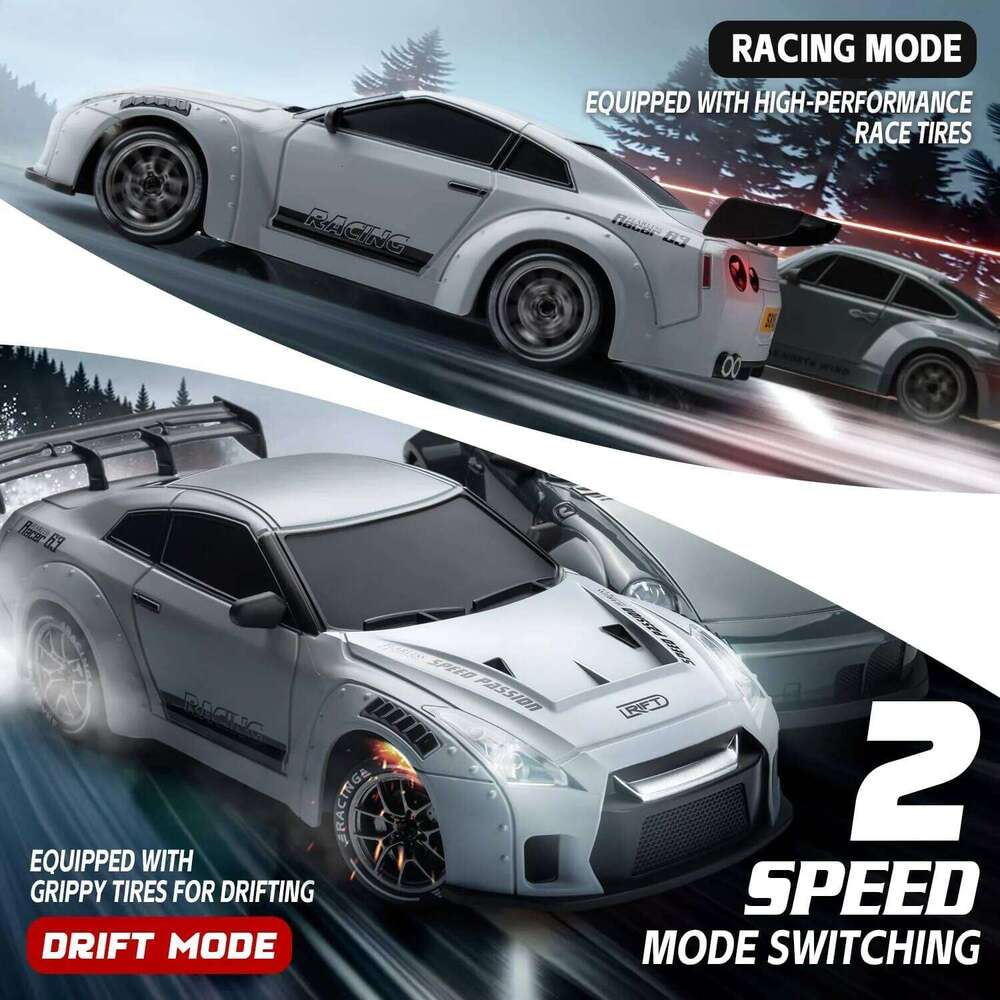 Remote Control Car RC Drift 2.4GHz 1:24 Scale 4WD 20KM/H High Speed Model Vehicle with LED Lights Drifting Tire Racing Sport Toy C260305