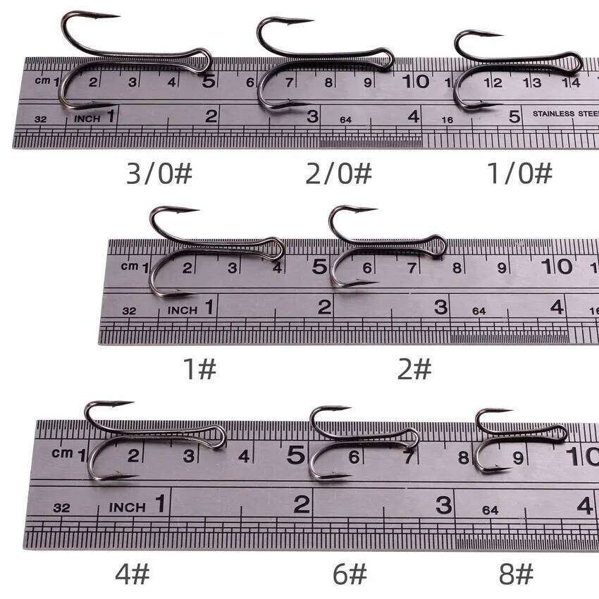 10pcs Long Shank Double Weedless hook Fly Tying Duple for Jig Bass Fish Hook Fishing Tackle Box For Soft Lure S260305