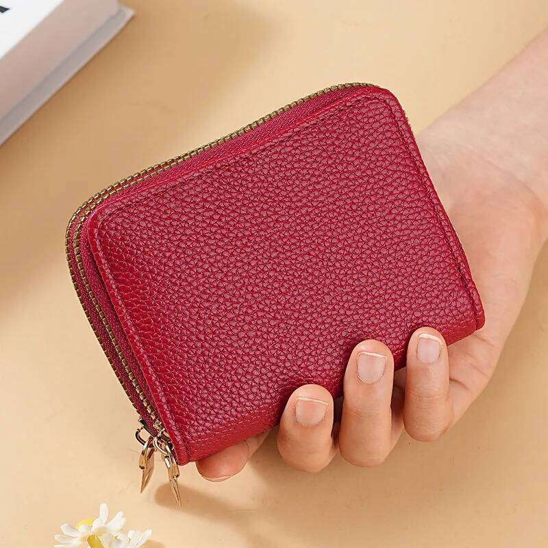 New Women's Multi Wallet Double Zipper Clutch Casual PU Money Large Capacity Storage Leather Card Bag Purse C260304