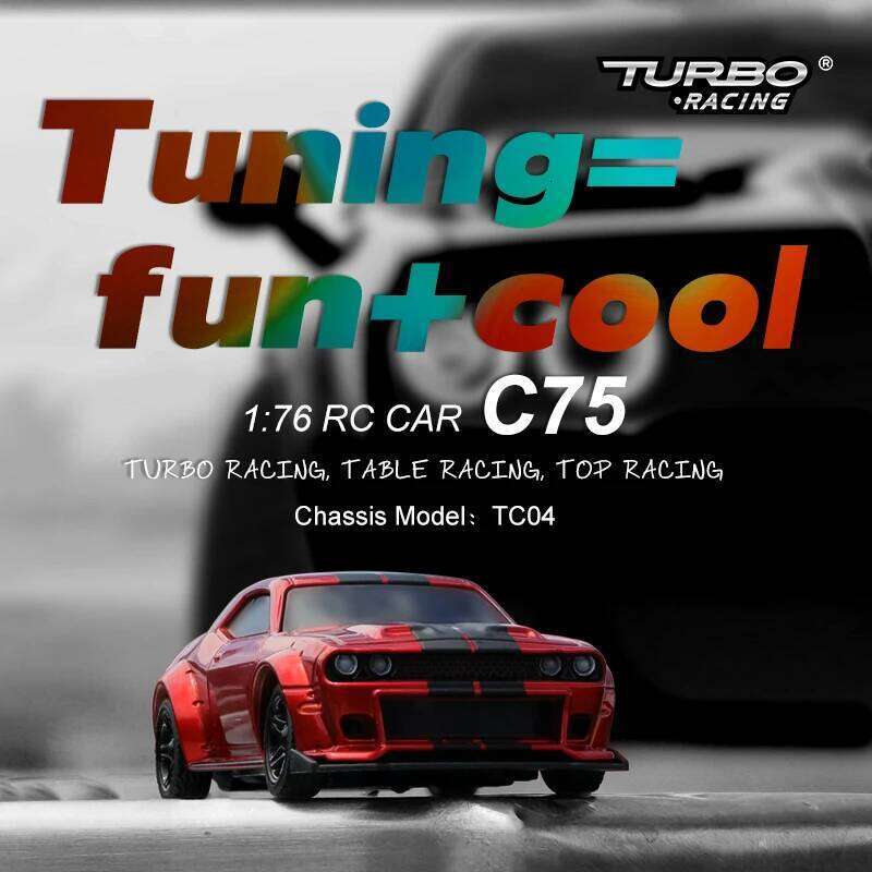 Turbo Racing 1:76 C75 Road Radio-Controlled Mini Full Scale Remote Control Car Toy RTR Suitable For Children And Adults C260305