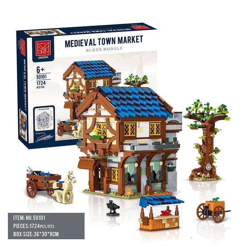 Medieval Town Architecture Series Building Blocks Model Street View Sets MOC Modular City House Bricks Toys Gifts for Childrens Z260306