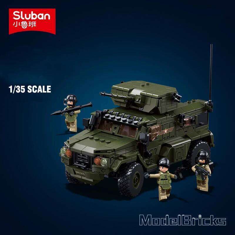 519PCS Military VDVS Assault Armored Vehicle Car Model Building Blocks Sets With 4 Figures Dolls Educational Toys Gifts For Kids Z260305
