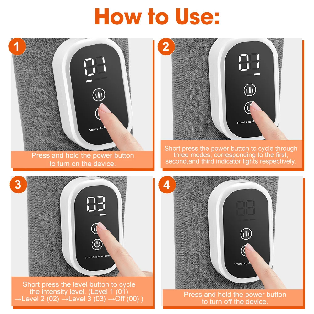 Air Pressure Calf Massager 3 Modes Electric Airbag Compression Leg Massager Calf Foot Massager Muscle Relax Blood Circulation 260304