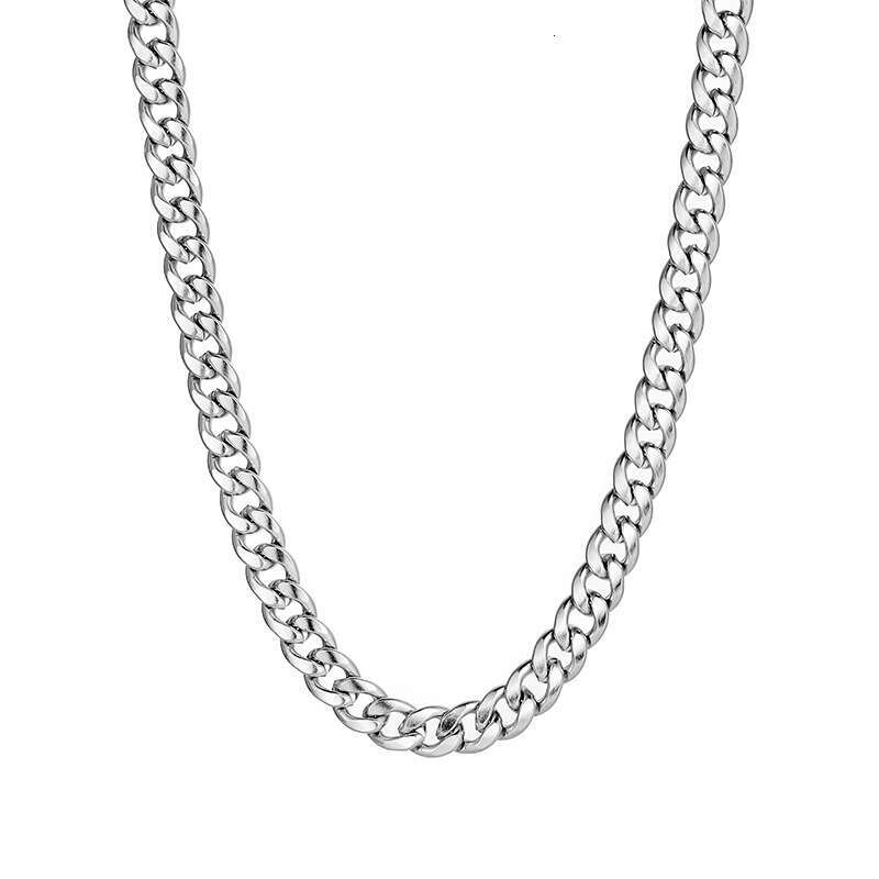 Titanium Steel Necklace Cuban Chain Waterproof Sweatproof Non-Fading Accessories Niche Personality Design High-End Sense Jewelry