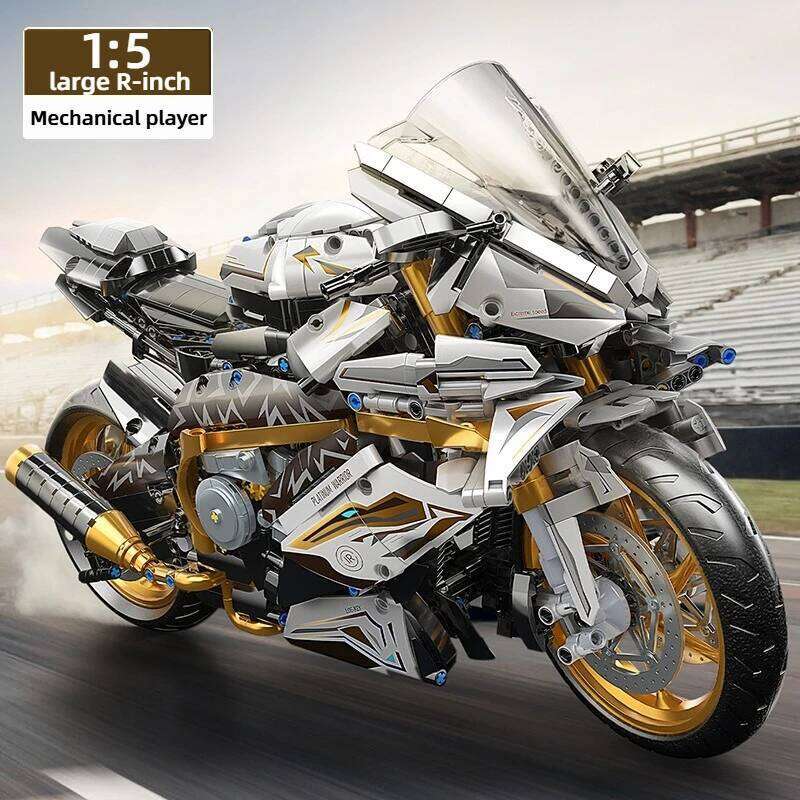 TOYLINX Alloy Motorcycle Desktop Decorations 2045PCS Racing Building Block Model Kid Toys Christmas Easter Festive Gift Giving Z260305