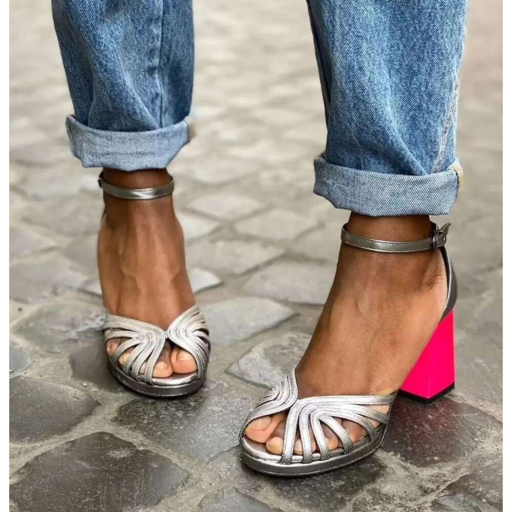Wish Summer High Heeled Fashion Peep Toe Women S Shoes Large Size Open Toe Buckle Strap Sandals