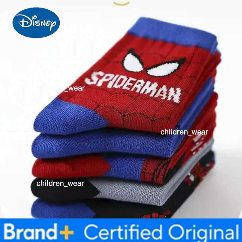 Disney 1/5 Pairs Children Socks Spiderman Anime Kids Boys Short Sock Iron Man Captain America Cartoon Baby Summer Spring Mesh Socks H260306