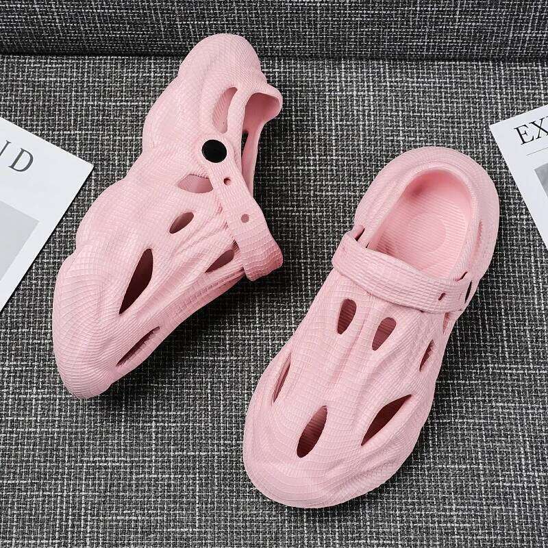 Litfun Summer Clogs Sandals For Men New Outdoor Soft Botton Beach Slippers Anti-slip EVA Garden Fashion Hollow Hole Shoes