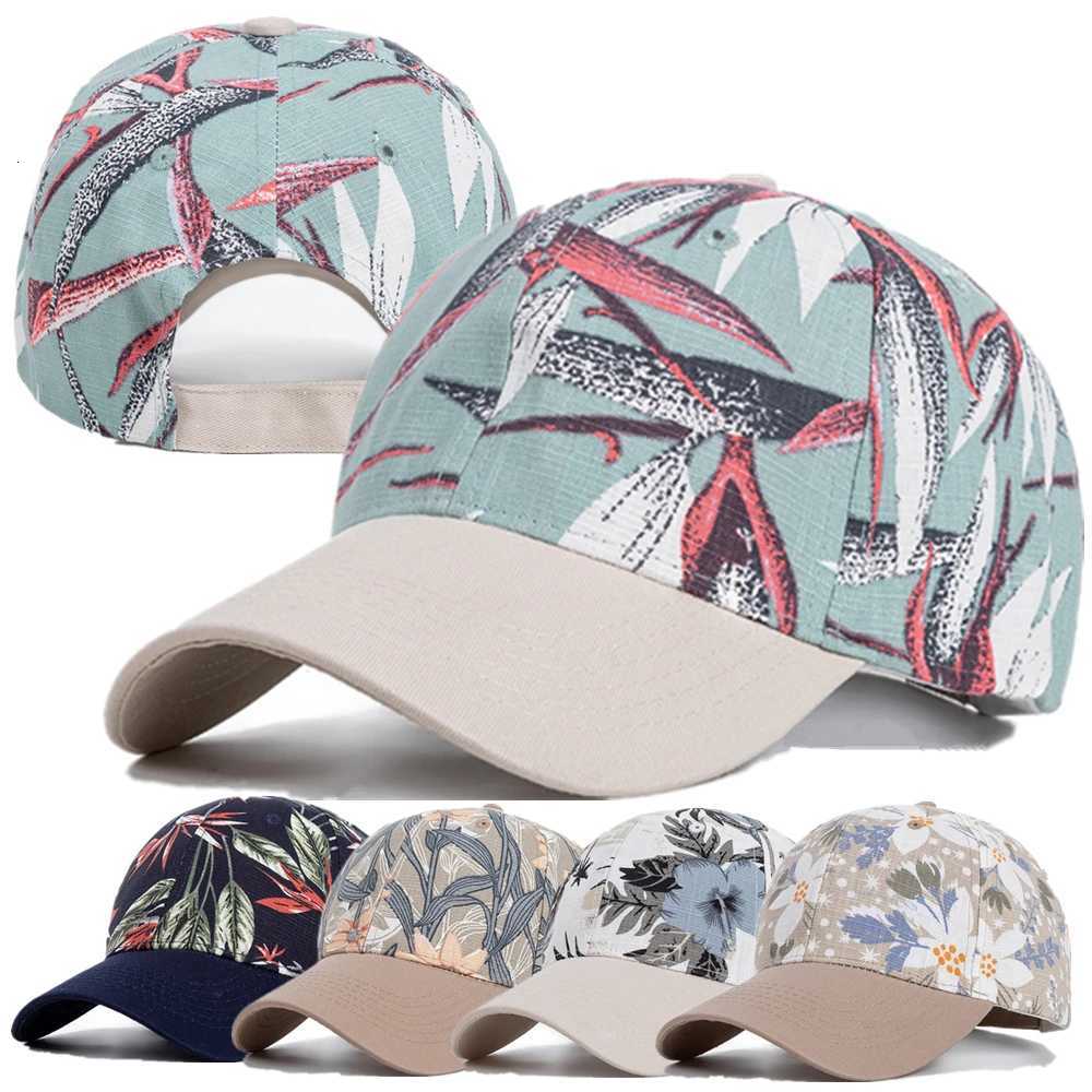 New Fashion Women Cap Flowers And Foliage Print Baseball Cap Female Outdoor Streetwear Caps Hats S260306