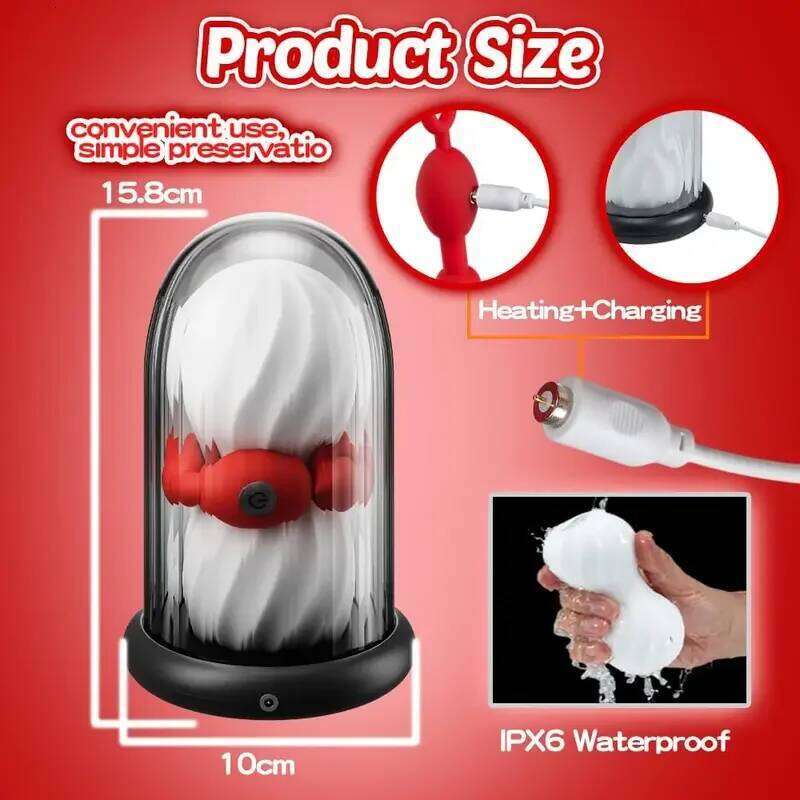 Manual Male Masturbators Cup Artificial Vagina Heating Vibrating Pocket Pussy Stroker With Anal Plug Beads Men Adult Sex Toys 18 W260305