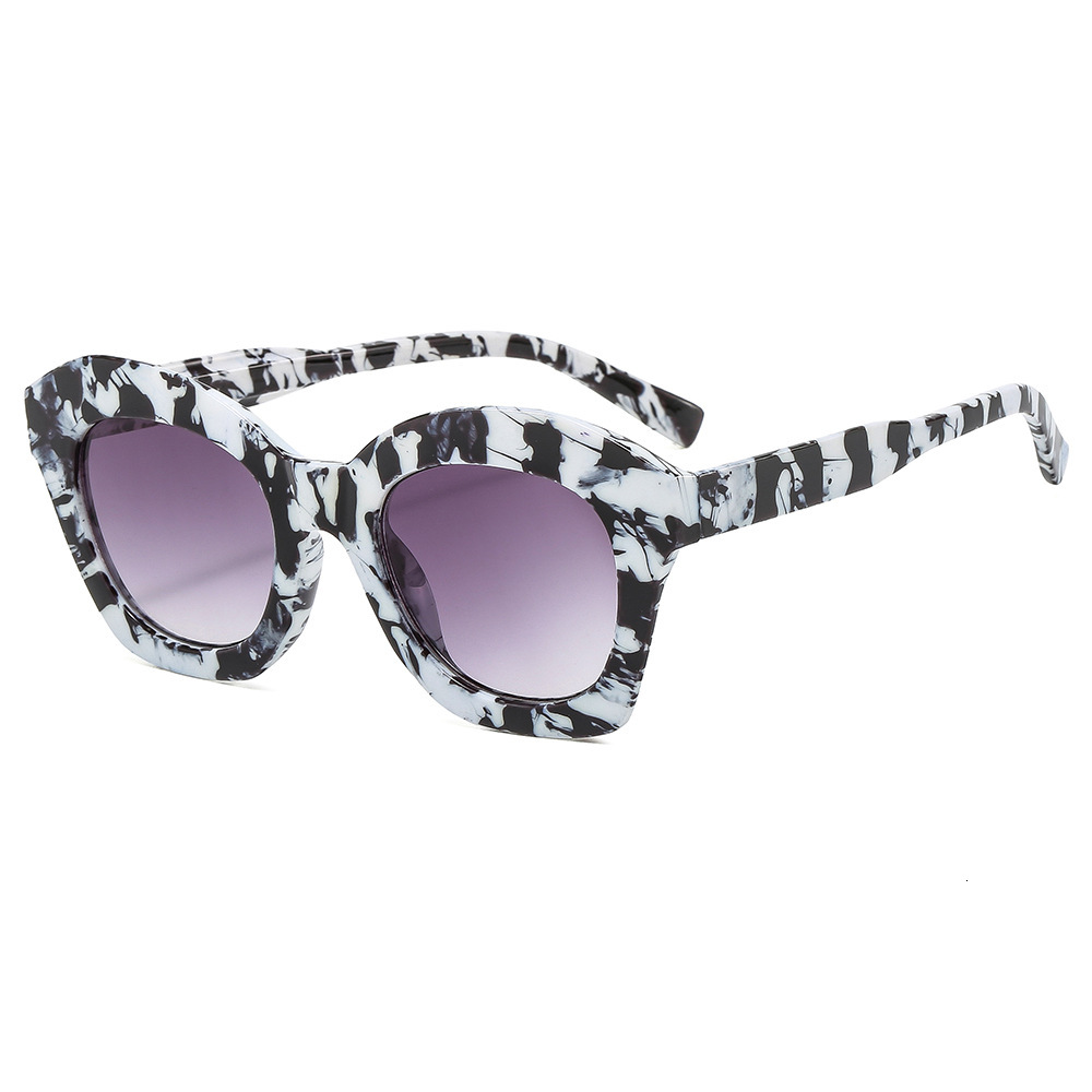 Free Shipping's new cat-eye trendy European and American fashion sunglasses, personalized internet celebrity style PC sunglasses