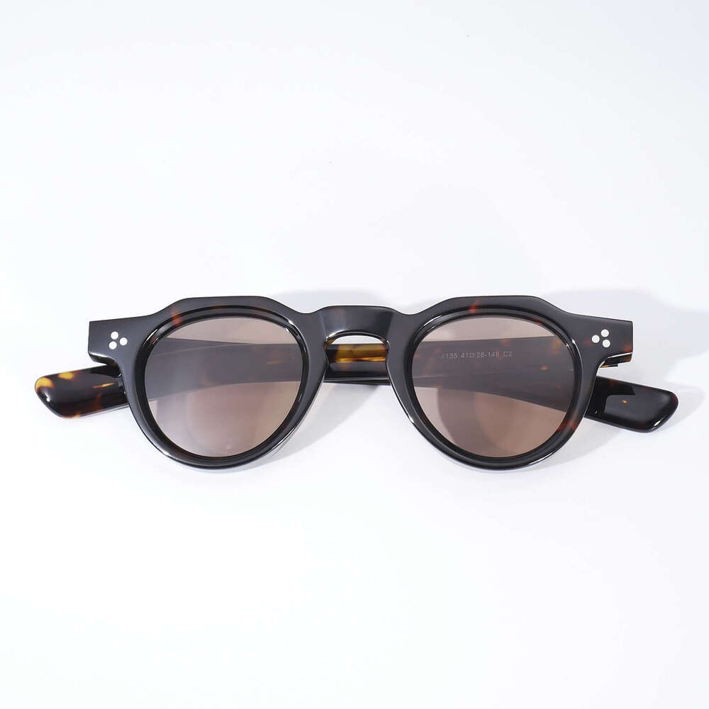 New Retro Thick Frame Acetate High-End Small Round Square Face Sun Protection Sunglasses Men Women High-Quality