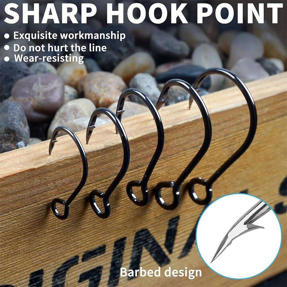 70Pcs Fishing Inline Replacement Hard Lures Circle Large Eye Single Bait Hooks for Bass Trout Lure S260305