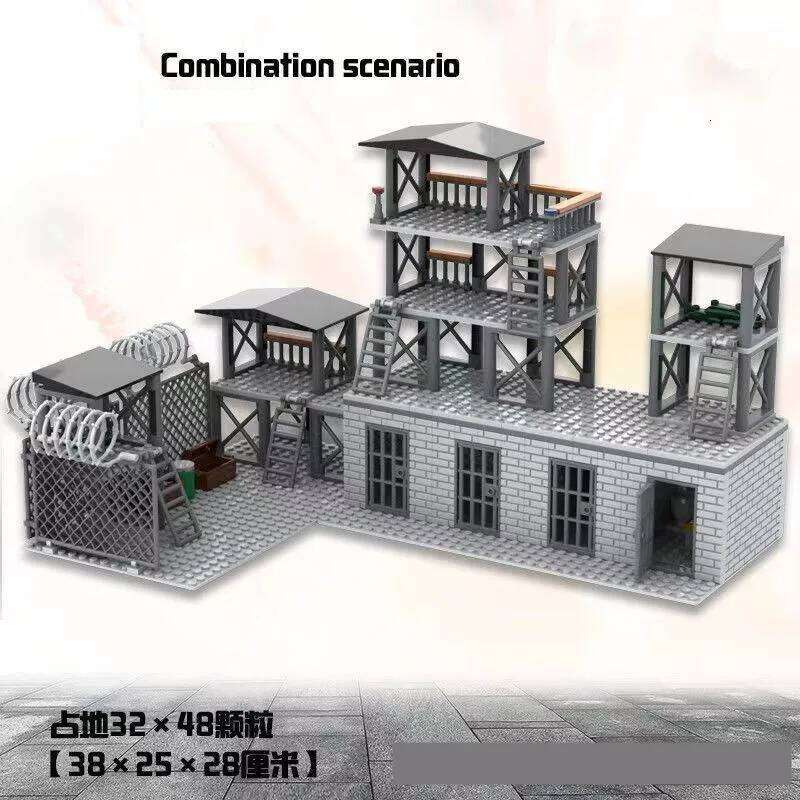 Upgrade Military Base Building Block Sets DIY WW2 Army War scene model Blocks Boys Toys Z260306