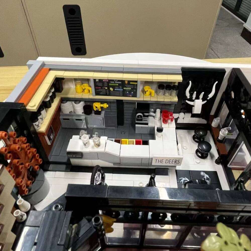 MOC-123898 Modern The Deers Milk Tea Shop Modular Architecture Model City Street View Building Block Toys for Children Boy Gifts Z260306