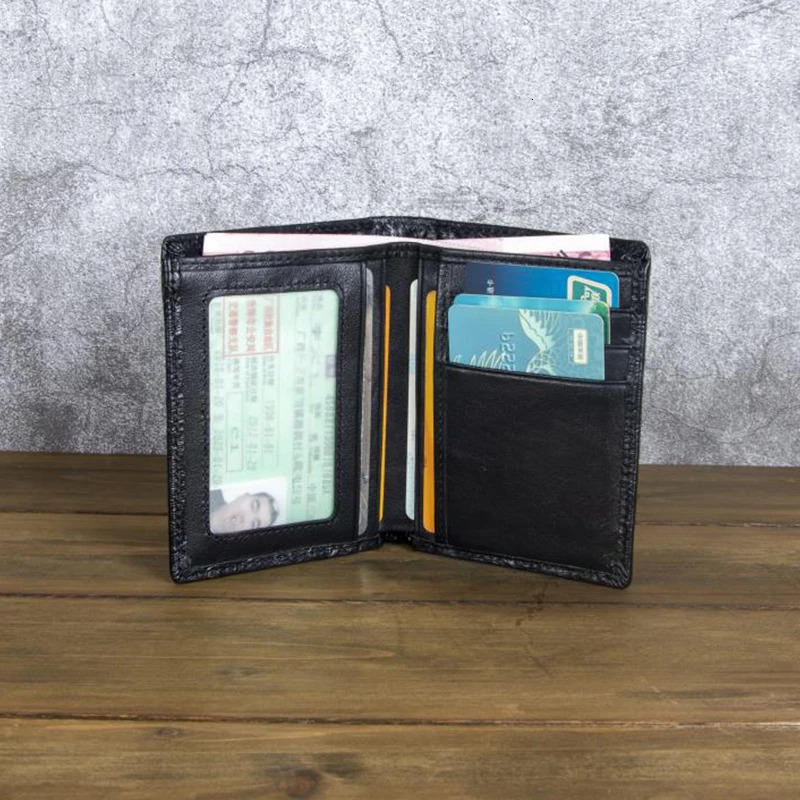 High Quality Genuine Leather Short Wallet 3D Dragon Style Card Wallet 2024 Vintage Bifold Small Purse for Man Male Gift Purses260306