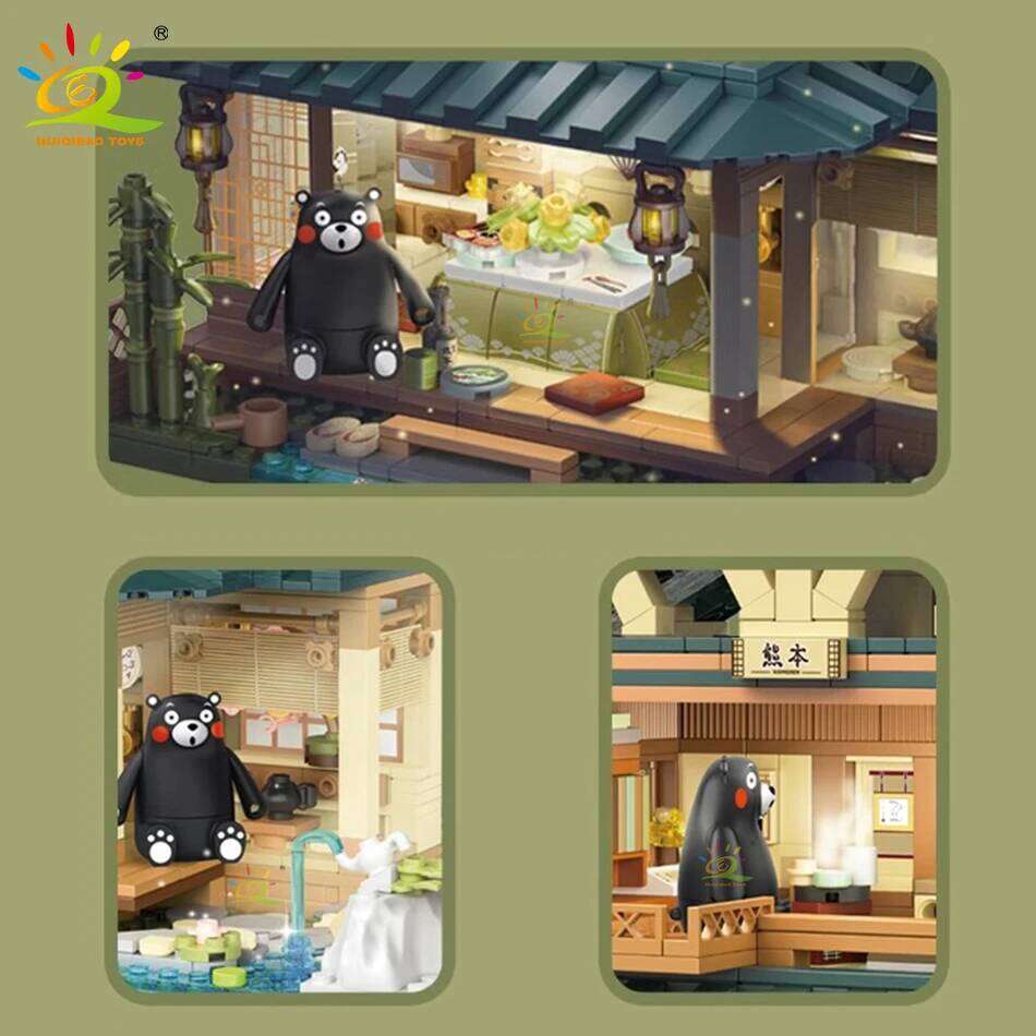 HUIQIBAO 1099PCS City Japanese Street View House Tatami Room Model Building Blocks DIY Architecture Bricks Toys for Children Z260305