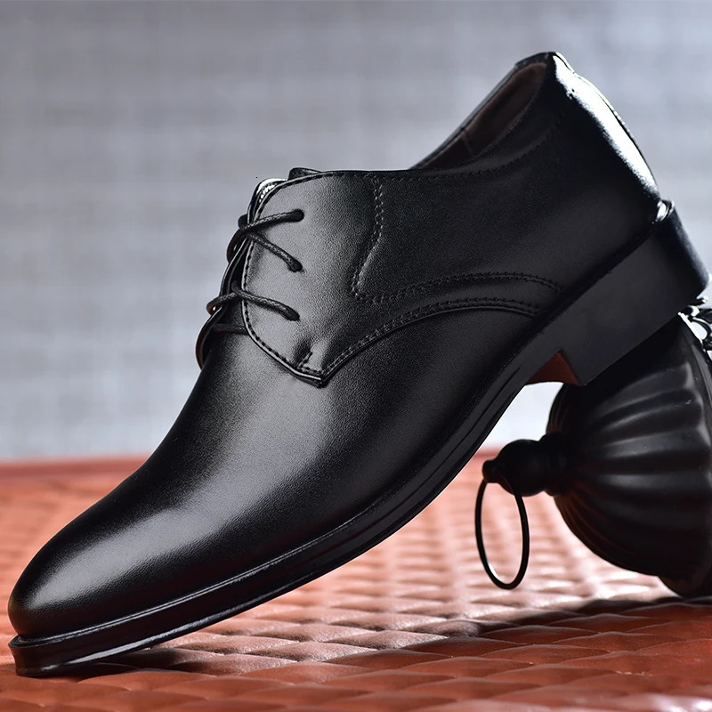 Men Formal Leather Shoes Black Pointed Toe Men Loafers Party Office Business Casual Shoes for Men Oxford Shoes Mens Dress Shoe 260305