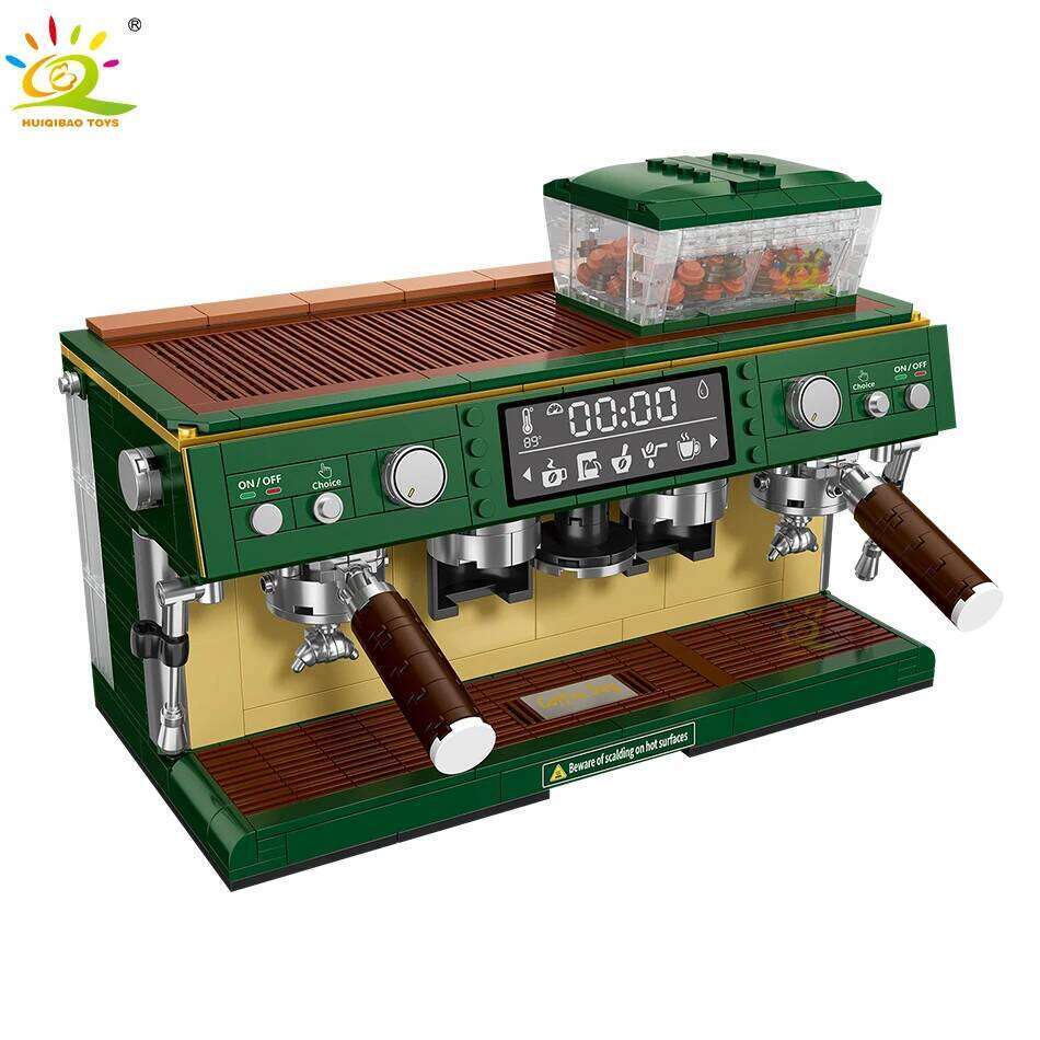 HUIQIBAO 928PCS MOC Coffee Machine Model Micro Building Blocks Mini Diamond City Friend Bricks Set Children Toys Kids Girl Game Z260306