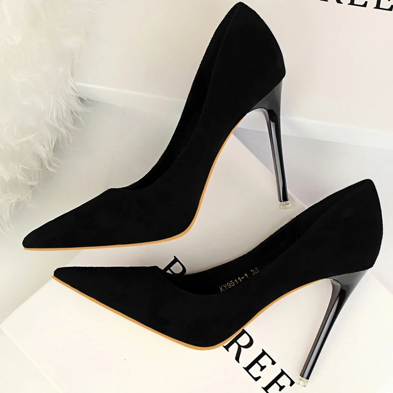 BIGTREE Shoes Classic High Heels Woman Pumps Sexy Office Shoes Stiletto Heels Fashion Large Size Women Heels Pumps Grey Green 260306
