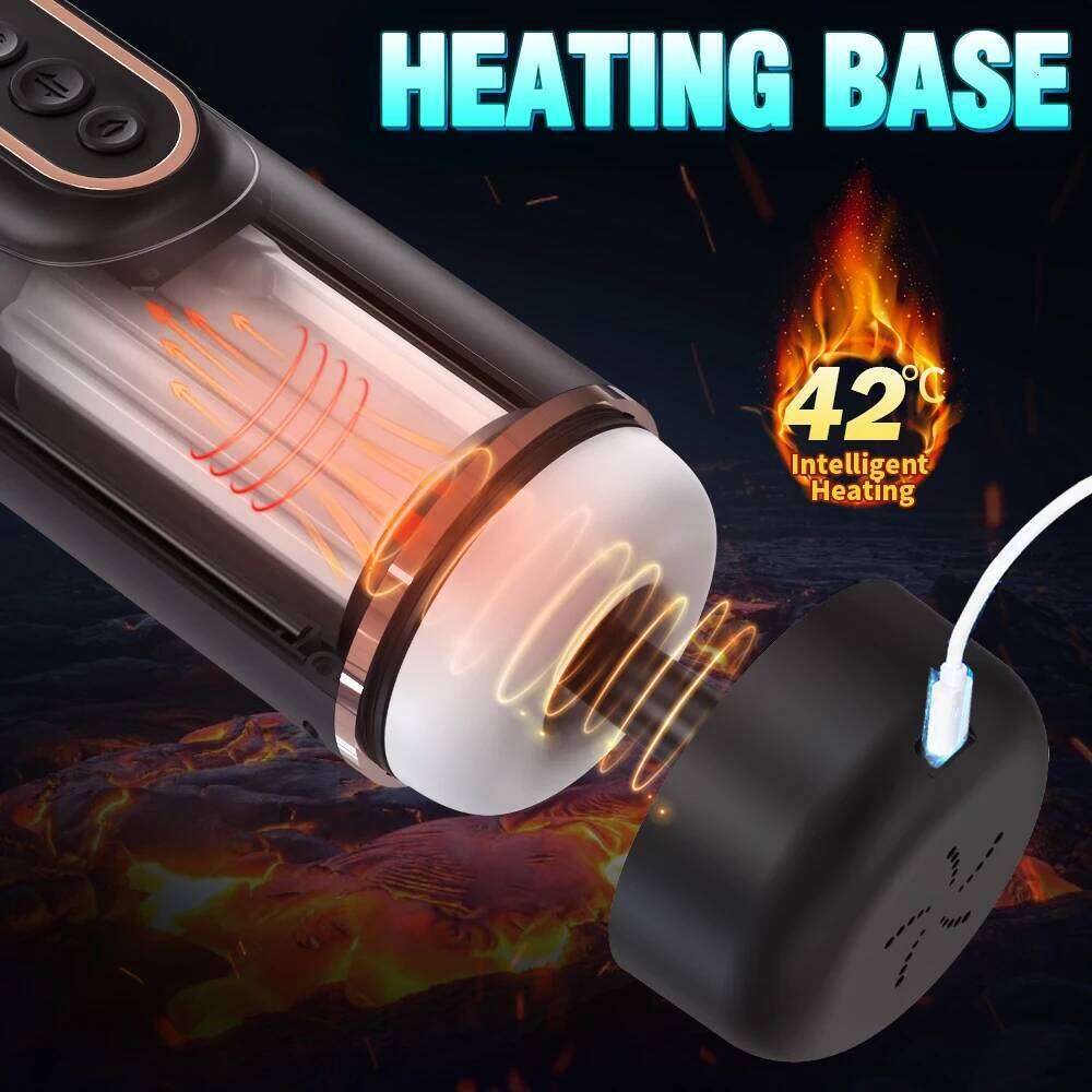 Automatic Telescopic Sucking Male Masturbator Vibrating Intelligent Heating Sexy Voice Earphone Pocket Pussy Sex Toy for Men W260305