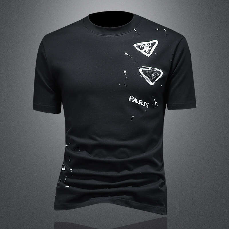 Summer Men's Round Neck Short Sleeve Slightly Loose Slim Fit Sporty Outdoor T-Shirt