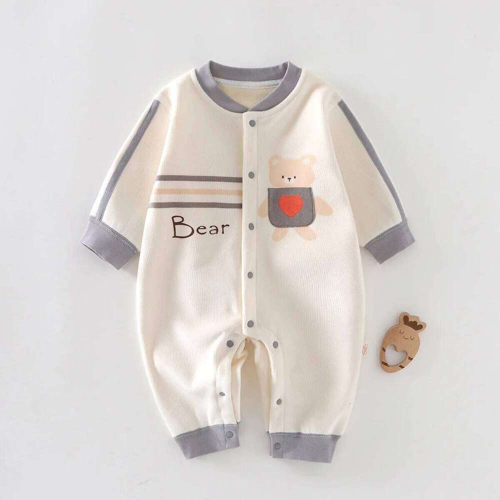 Newborn Toddler Spring Fall Daily Outdoor Clothing Baby Girl Boy Casual Jumpsuit Infant 0-18 Months Soft Skin-friendly Romper Z260306